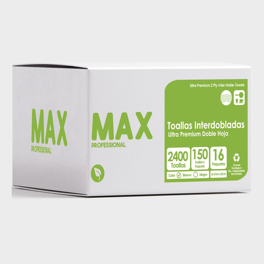 PAPEL TOALLA INTERDOBLADA MAX ULTRA PREMIUM 2PLY 24