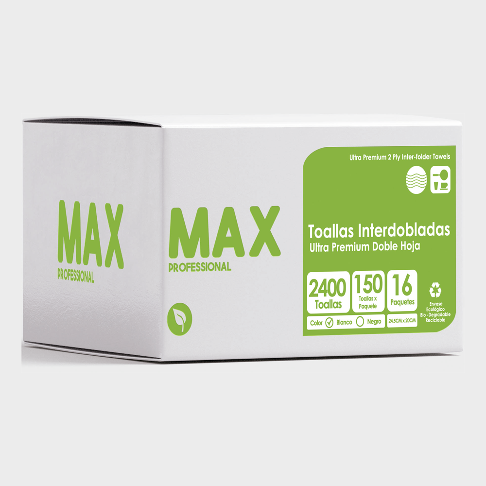 PAPEL TOALLA INTERDOBLADA MAX ULTRA PREMIUM 2PLY 24